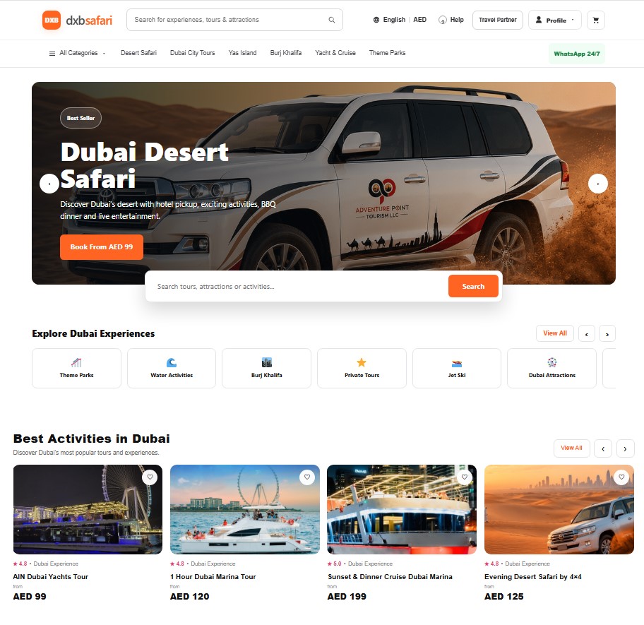 DXB Safari Tourism Website project by Jameel Spaces